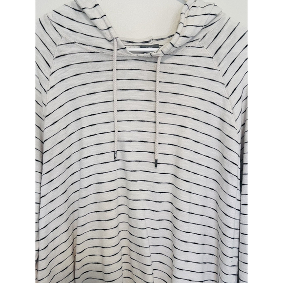 🛍️3 for $20🛍️ Aerie Pullover Hoodie Sweatshirt Womens Large Cream Black Stripe - Picture 6 of 6